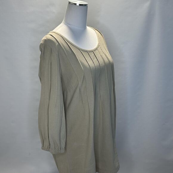 Soft Surroundings Sweater Womens Medium Tan Textured Pullover 3/4 Sleeve Cotton - Picture 3 of 12